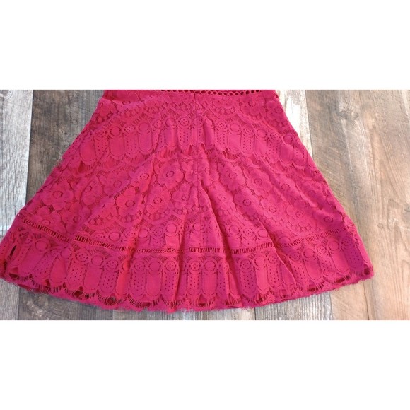 Women's Red Crochet Mini Dress, Size Medium - Picture 9 of 12